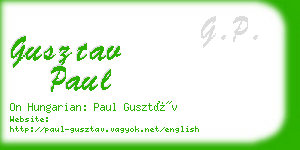 gusztav paul business card